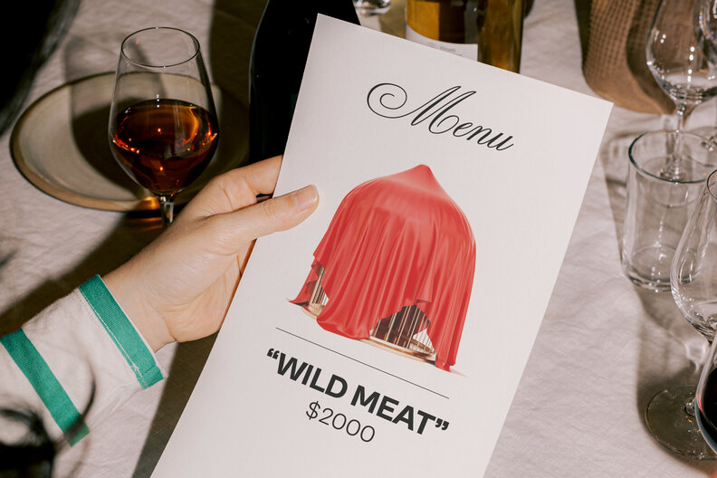 illustration of a menu advertising wild meat