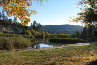jackson lake in the san gabriel mountains above la