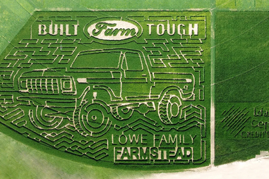 aerial view of “land that i love” maze design