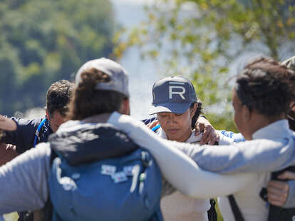 Ranchers on a hike during their stay at The Ranch Hudson Valley, an intensive wellness retreat outside of NYC