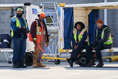 driving the airport cart in how to die alone on hulu