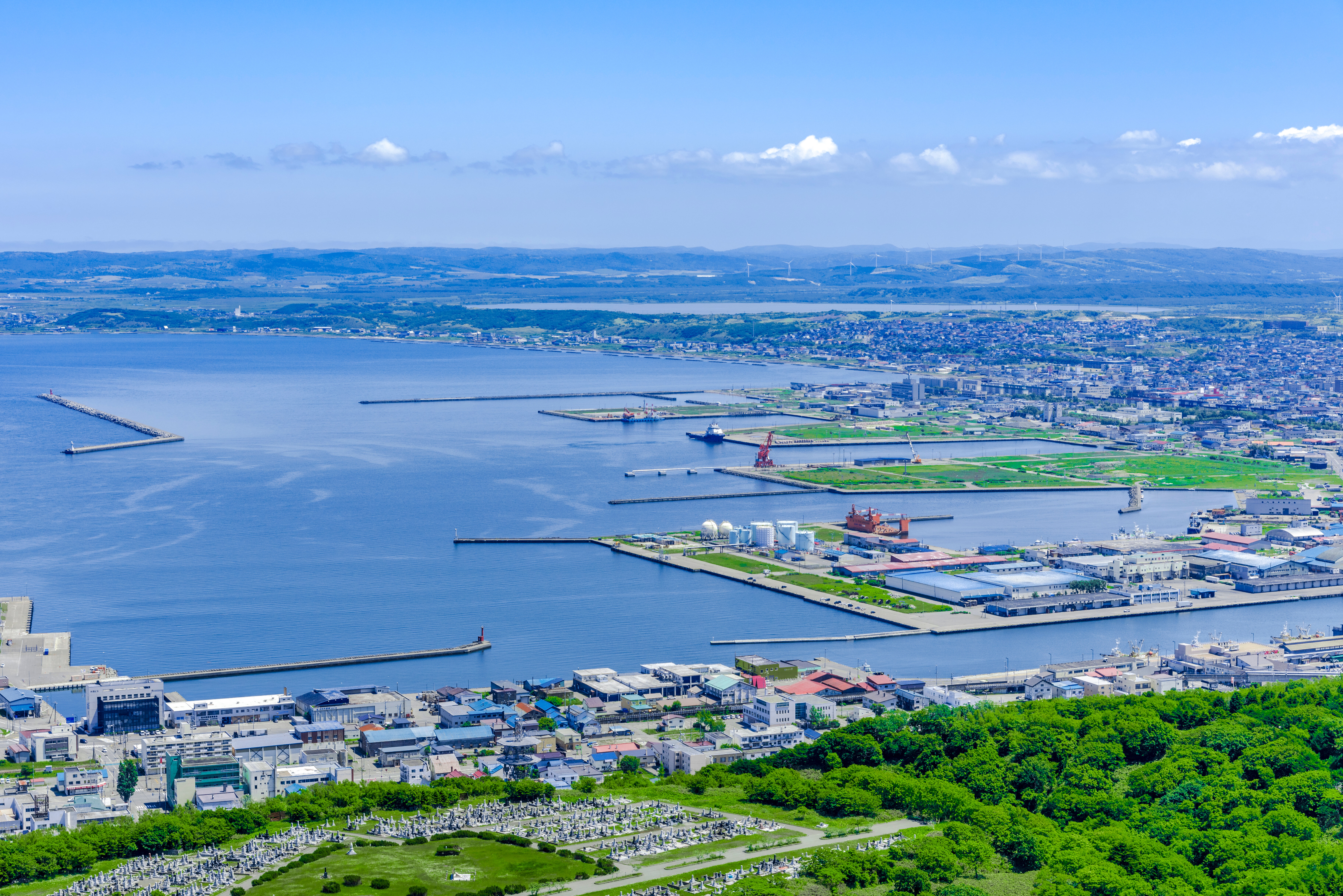 wakkanai city north japan aerial coast