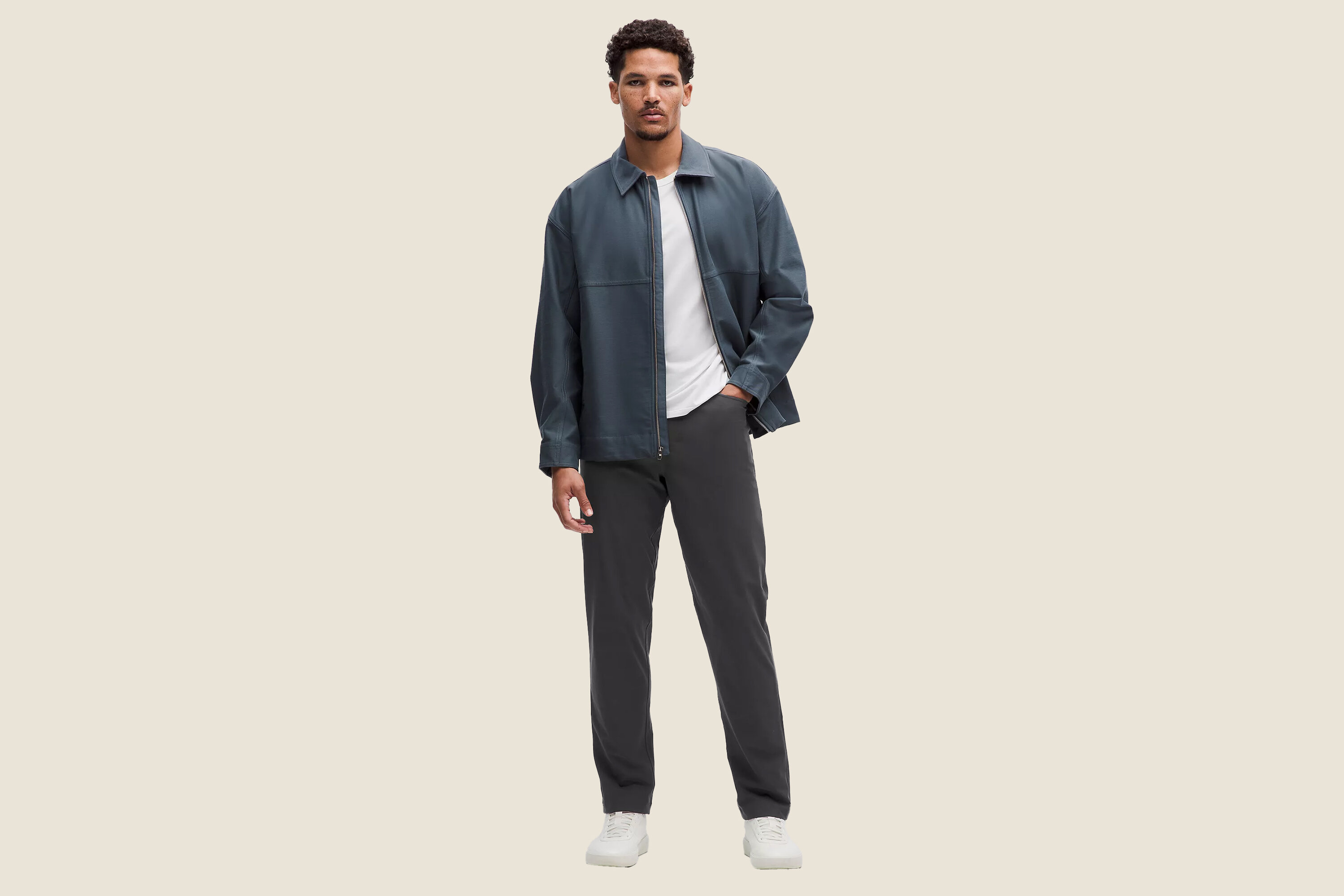 A man wearing Lululemon pants