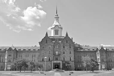 View of the main building of the Trans-Allegheny Lunatic Asylum in Weston, West Virginia 