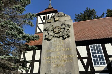 Duben Autobahn church soldier memorial