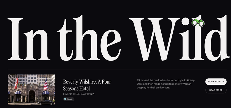 A screenshot of the Real Hotels website.