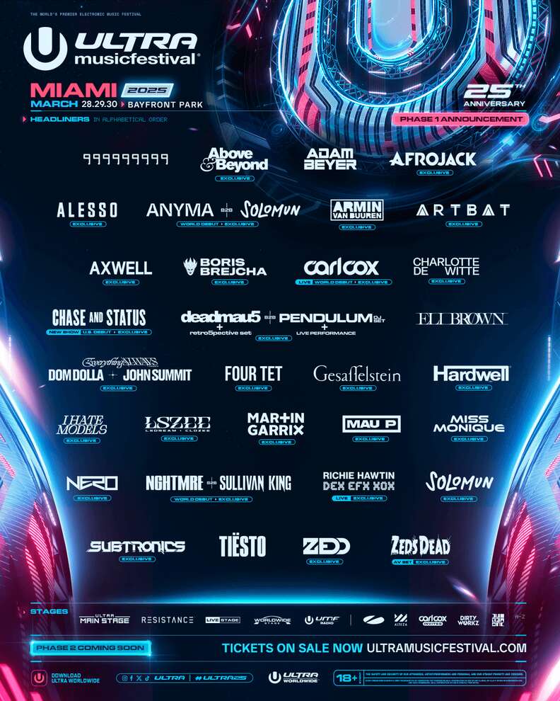 The lineup for Ultra 2025.