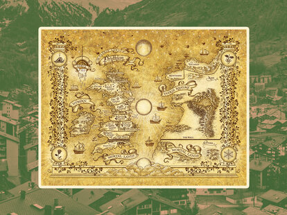 The map from A Court of Thorns and Roses, illustrated by Virginia Allyn.