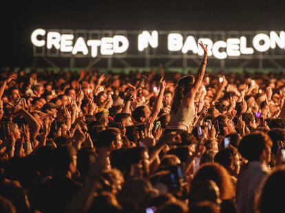 View of the crowd during a concert at the day 2 of Primavera Sound Barcelona 2023 on June 01, 2023 in Barcelona, Spain.