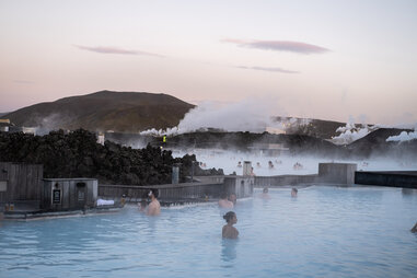 a steamy lagoon in Iceland