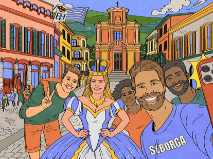 seborga princess italy taking selfies with tourists