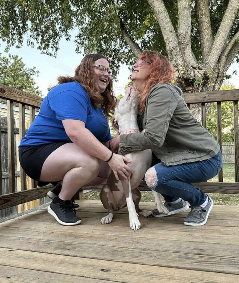 women and dogs