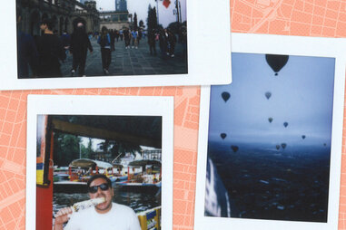 Collage of printed photos from Mexico