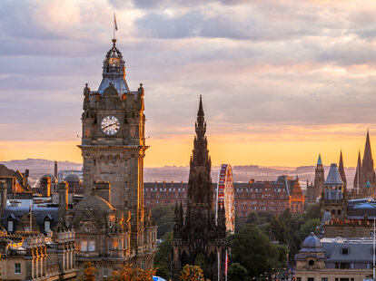 Edinburgh Skyline, Balmoral Clocktower, Scotland.