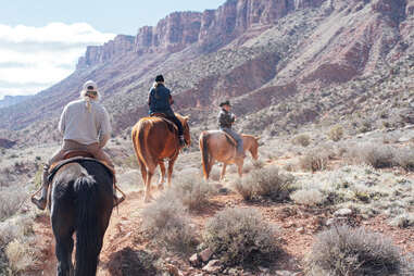 horseback riding at red cliffs lodge near moab, utah