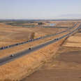 the 5 freeway through the central valley in california