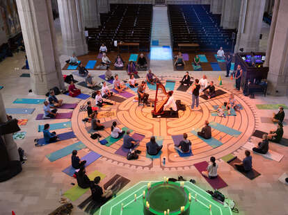 Yoga on the Labyrinth at Grace Cathedral