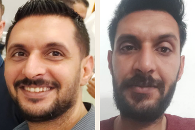 Two photos of the same man, one significantly thinner and more ragged.