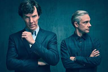 The stars of "Sherlock" Benedict Cumberbatch and Martin Freeman