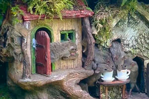 Granddad Builds An Entire Village For Mice In His Garden