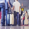 crowded airport gate