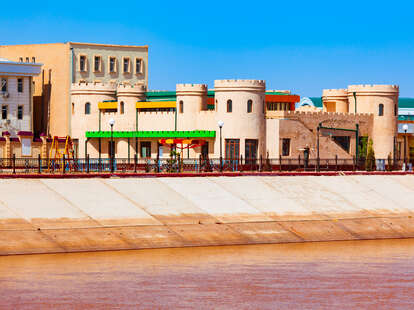 colorful castle buildings in uzbekistan