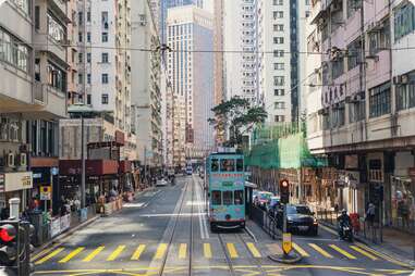 Double decker bus in hong kong