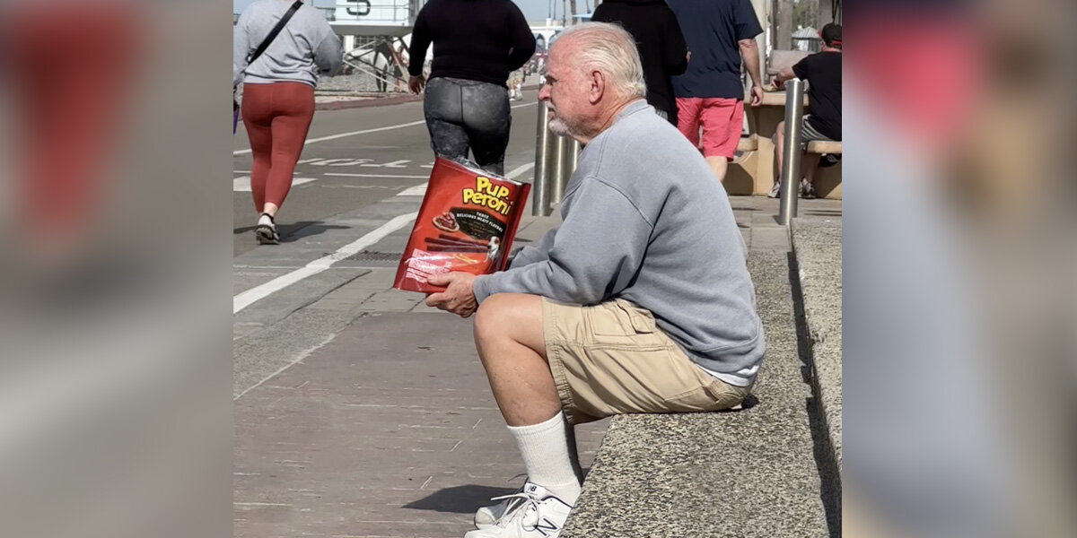 She Saw A Man Sitting Alone With Dog Treats — Then Learned The Reason Why