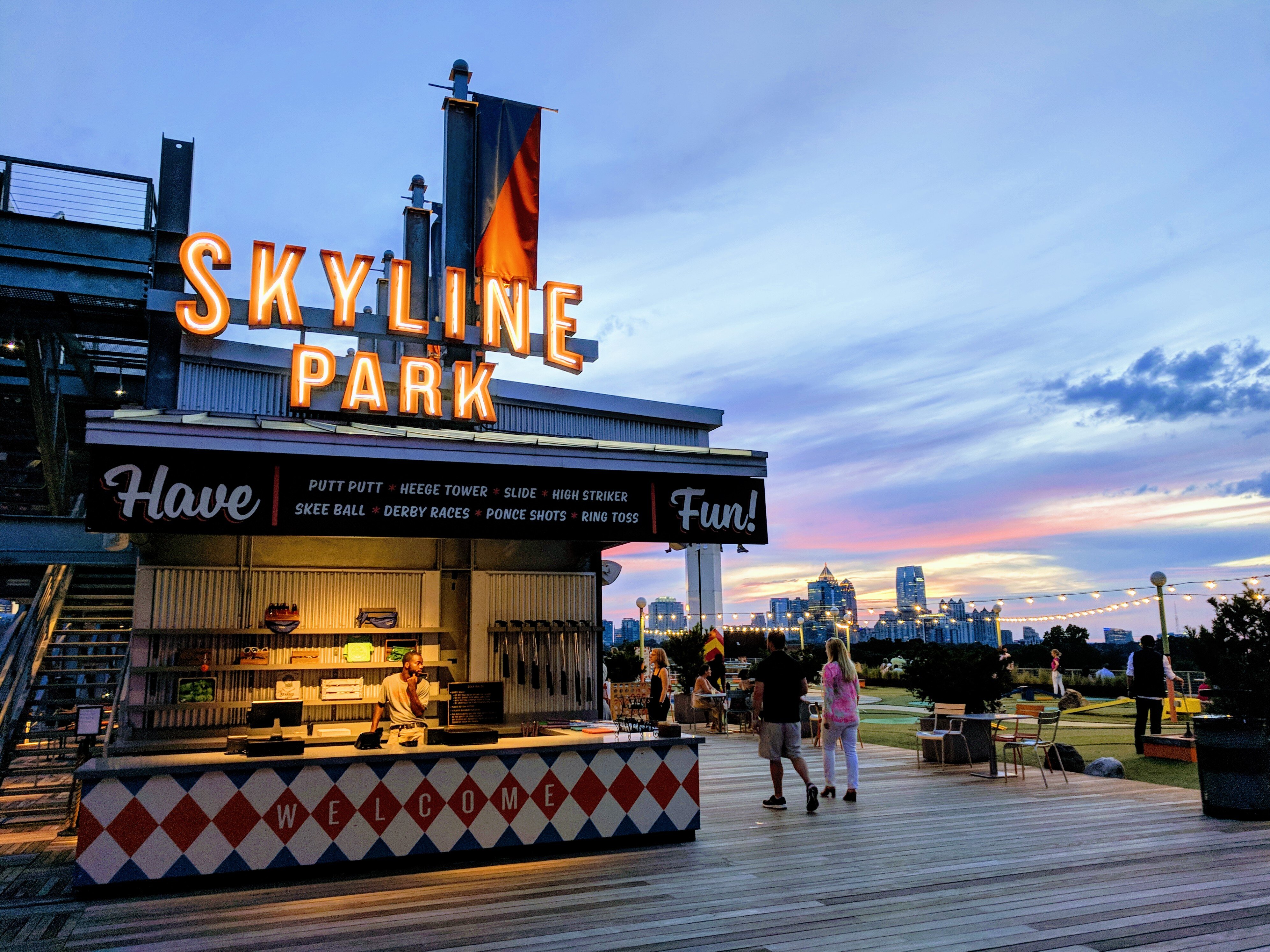 skyline park in atlanta, georgia at sunset