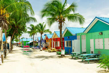 A row of brightly colored homes in Barbados.