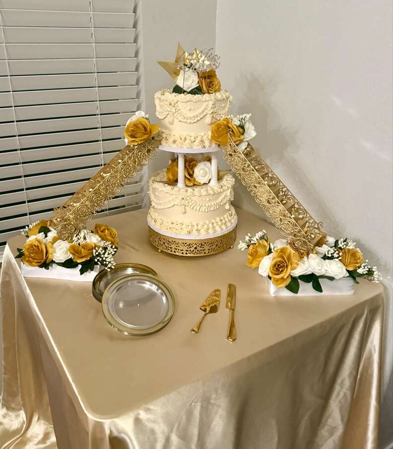 Party setup in preparation for Holly's quinceañera