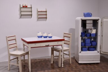 1930s kitchenware at the International Museum of Dinnerware Design in Kingston, New York.