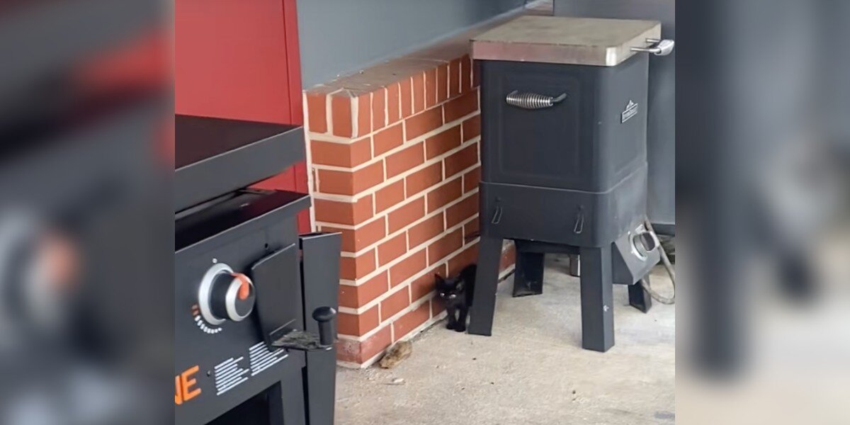 Fireman Turns To See Someone Tiny Following Him Around Outside The Station