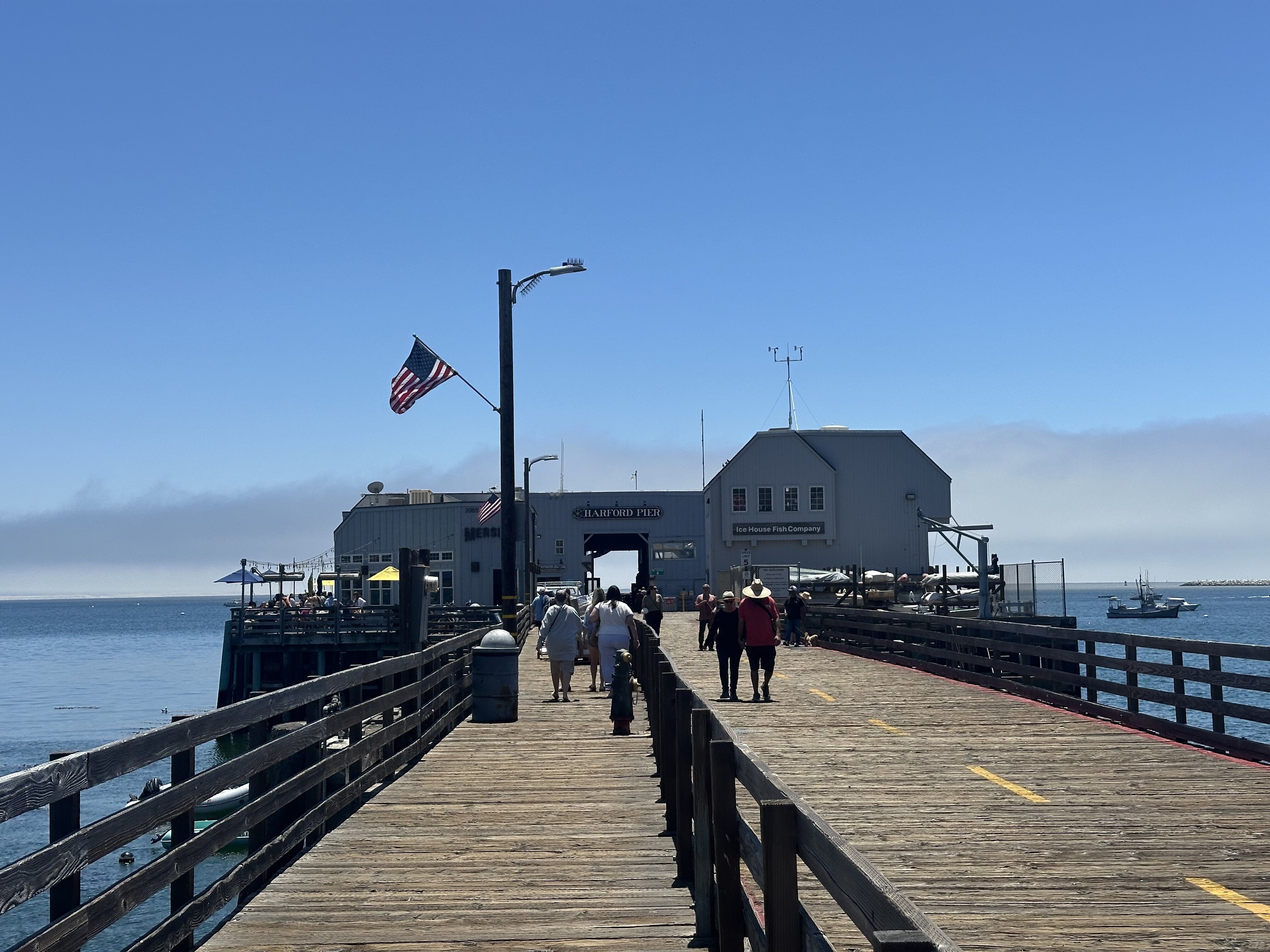 the sunny pier in avila beach, california