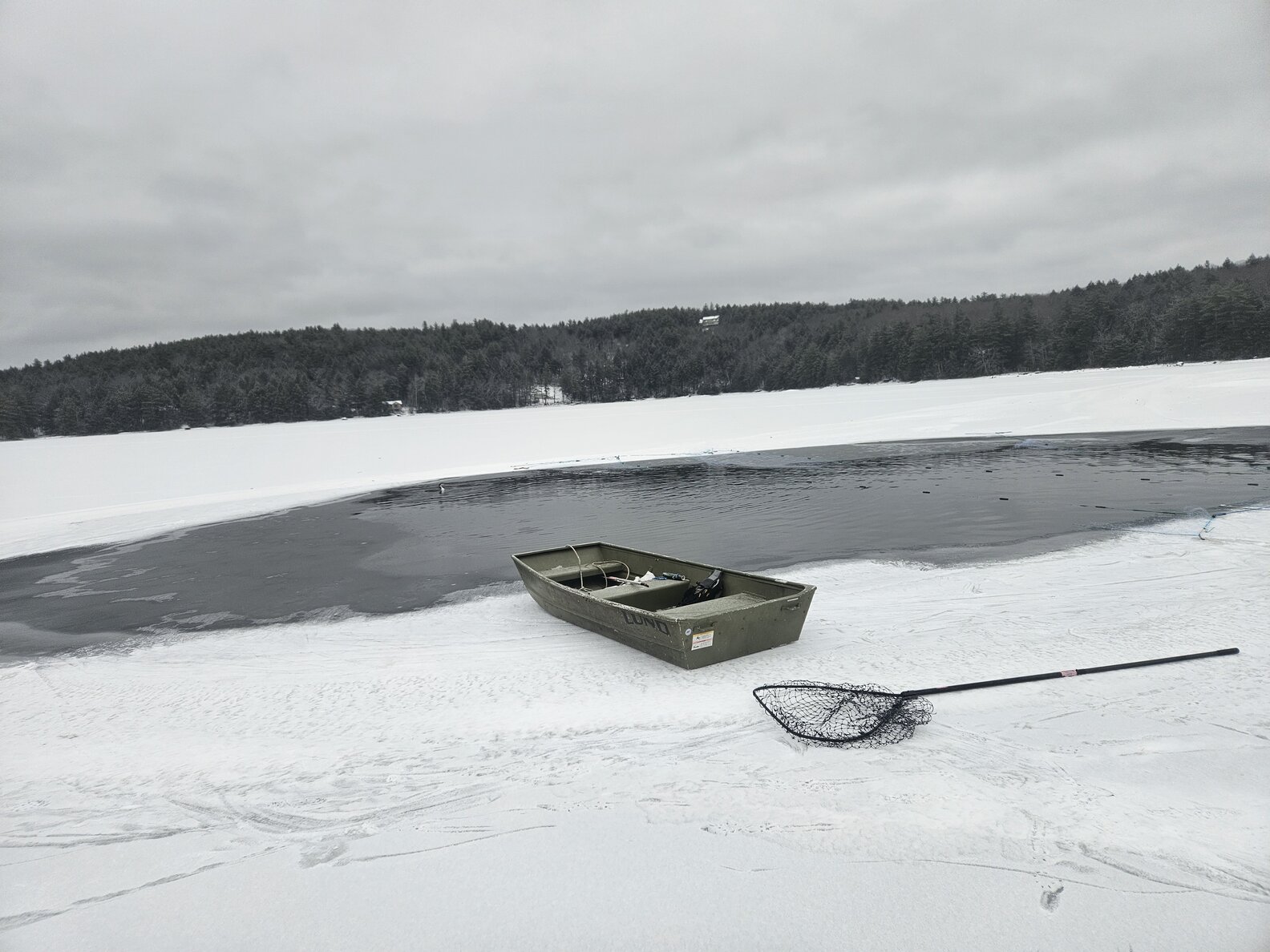 Residents See Black Speck On Frozen Lake And Realize An Animal Is ...