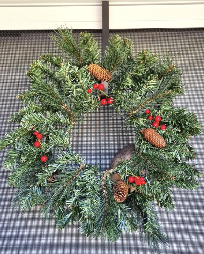 possum in christmas wreath
