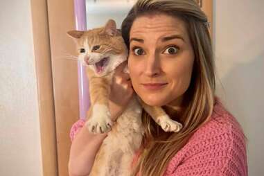 Chip interacting with his new humans
