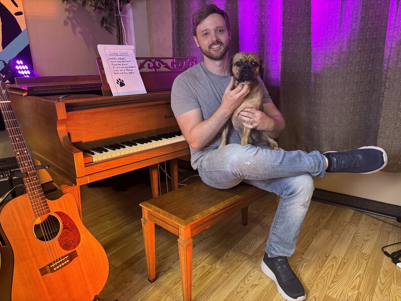 Jake Woodruff with his dog Pablo
