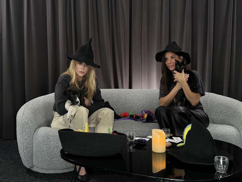 Sandra and Nicole cuddling with their furry dates