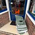 box outside of shop