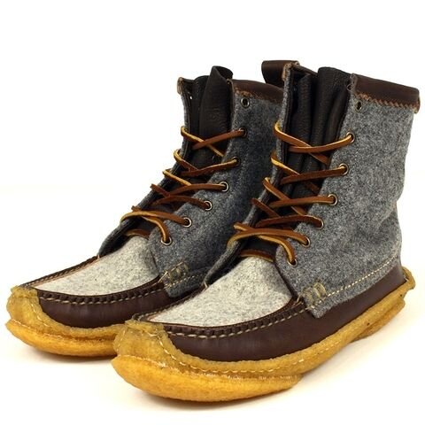 Yuketen 2 Tone Melton Grey Hunt Boot 