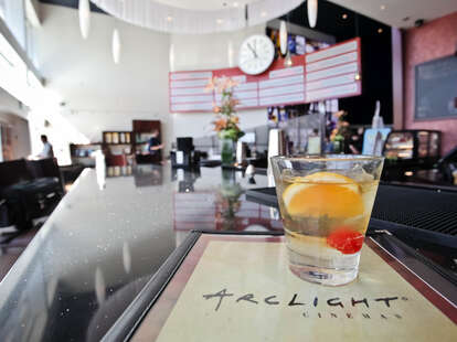 Lobby and cocktails at ArcLight Theater in La Jolla
