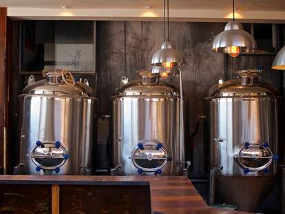 Brewing equipment at Thorn St Brewery