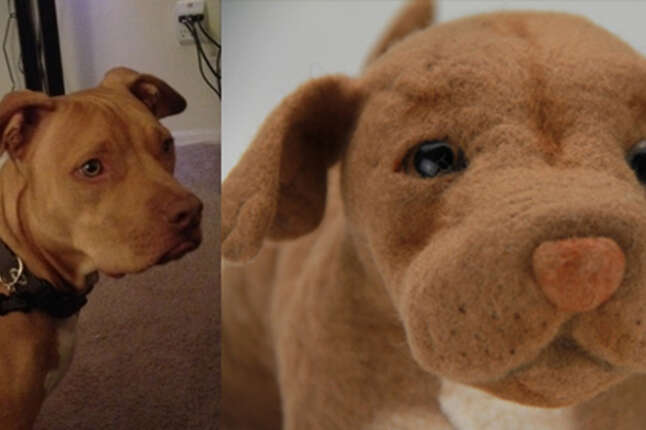 Brown pitbull stuffed animal shop