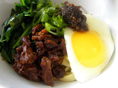 Beef and egg dish at Kedai Makan in Seattle