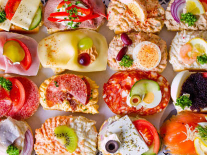 Tiny, open-faced sandwiches