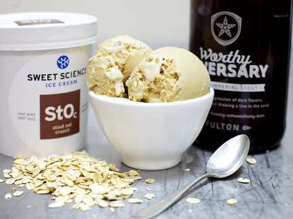 Sweet Science Ice Cream and Fulton Brewery's Stout Oat Crunch Ice Cream