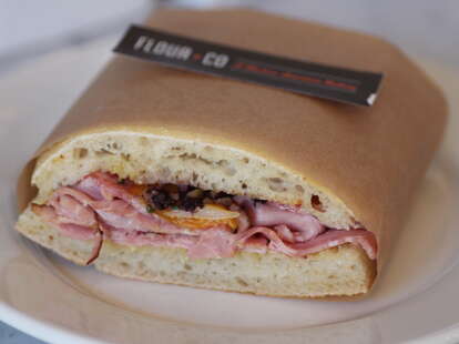 Ham and salami sandwich at Flour + Co