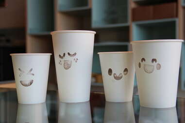 Coffee cups at Flour + Co