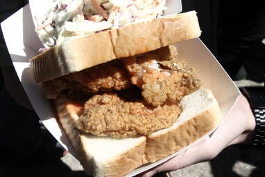 Fish sandwich from Handsome Hank's at Smorgasburg